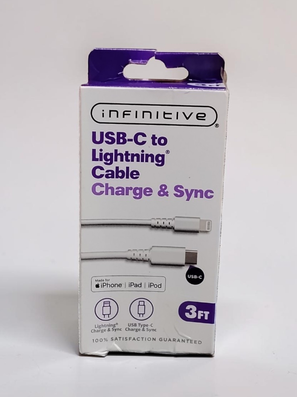 Brand New Infinitive USB-C to Lightning Cable (3 FT) – NIB